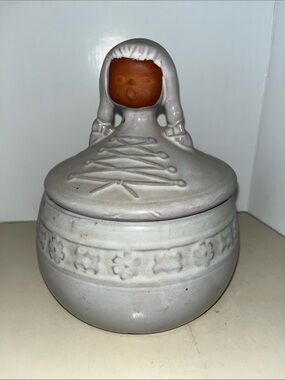 Vintage (70’s) Ceramic Girl-Lidded Decorative Jar
